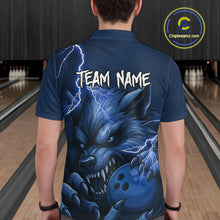 Load image into Gallery viewer, Wolf Bowling Shirts for Team Women Men Custom Blue Wolf Bowling Polo and 1/4 Zip MBL191