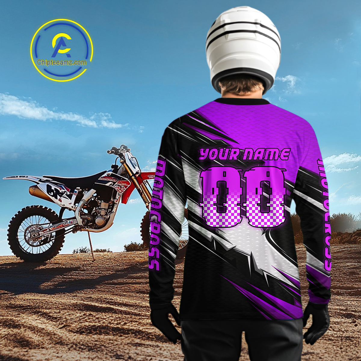 Custom Purple Motocross Jersey Men Kid Women Dirt Bike Jersey Motorcycle Riding Shirt XM486