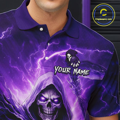 Purple Bowling Shirts for Team Women Men Custom Death Bowling Jersey Bowl League MBL248