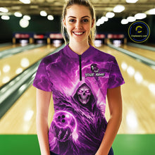 Load image into Gallery viewer, Pink Bowling Shirts for Team Women Men Custom Death Bowling Jersey Bowl League MBL248