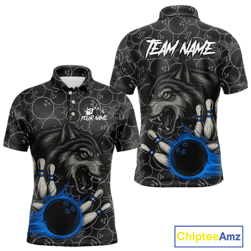 Gray Wolf Bowling Shirts for Team Women Men Wolf Bowling Jerseys Custom MBL198