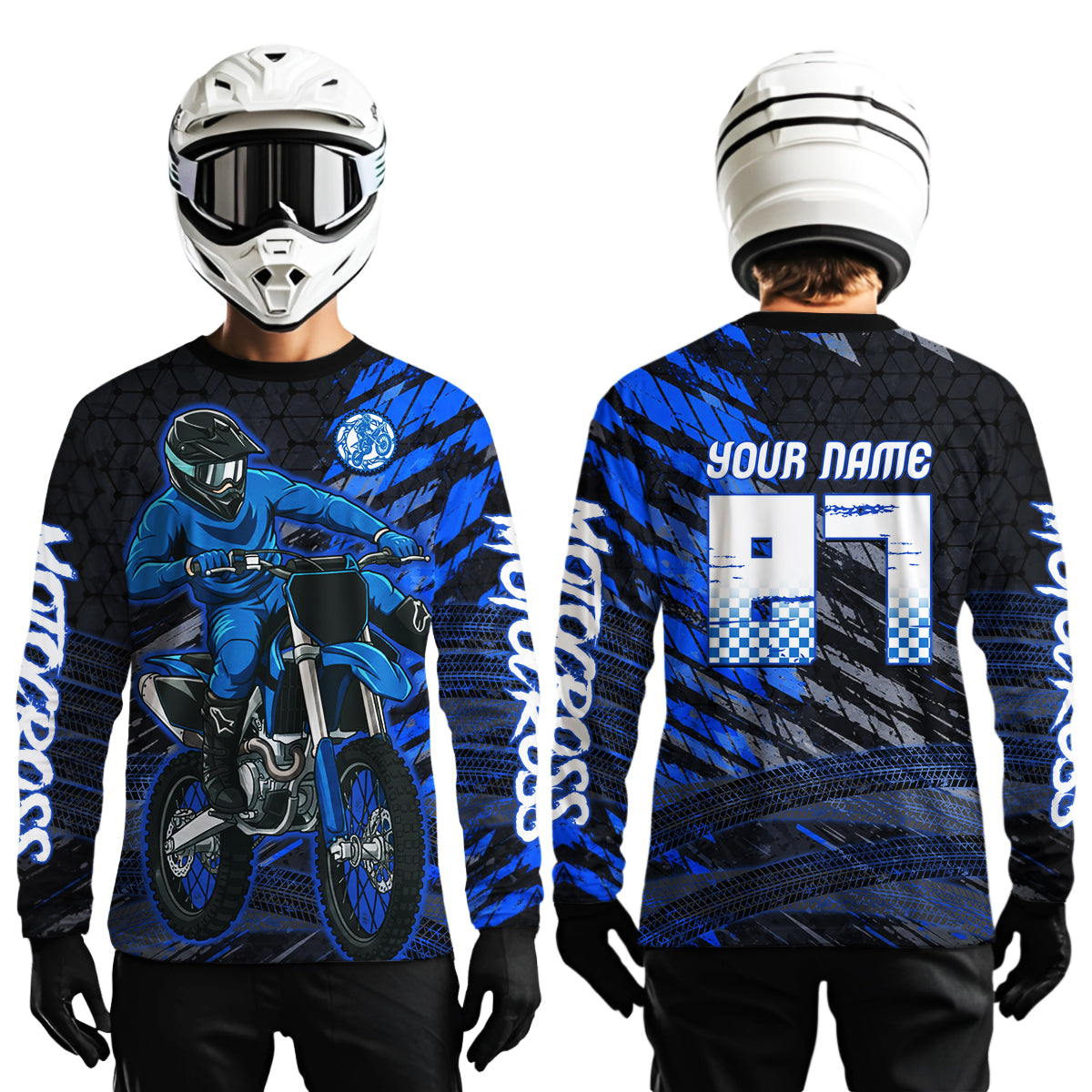 Blue Motocross Racing Jersey Kids Women Men Custom Dirt Bike Shirts Motorcycle Shirt XM494