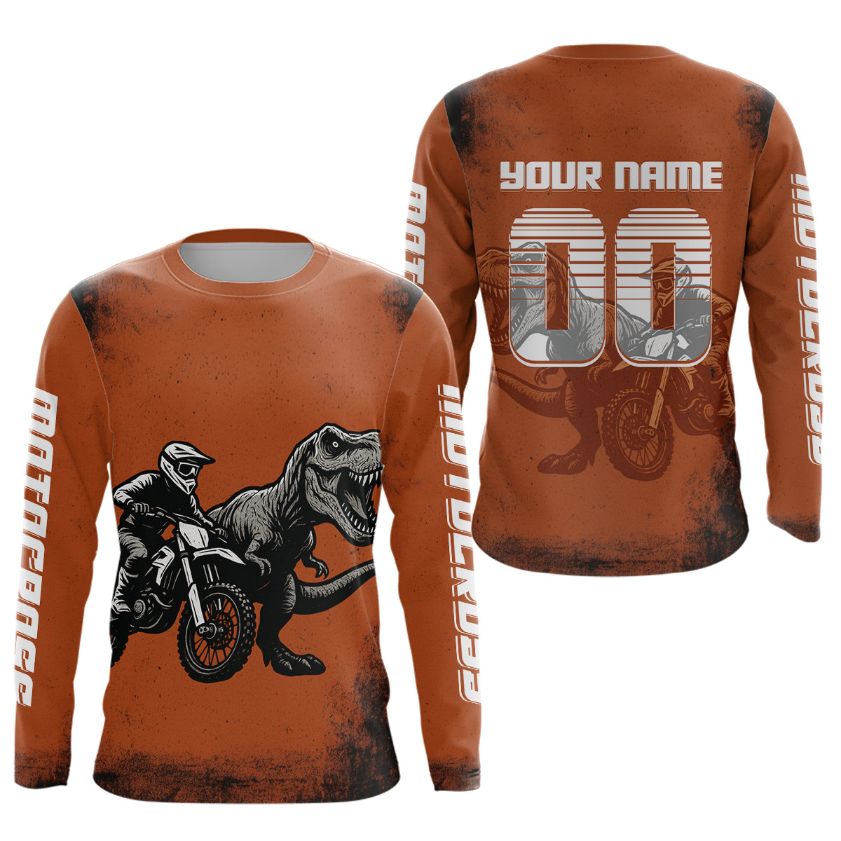 Orange Dinosaur Motocross Jersey Custom Dirt Bike Shirt Men Kid Women Racing Jersey XM411