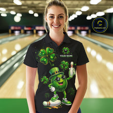 Load image into Gallery viewer, Funny St Patrick Day Bowling Bowling Jersey for Women Bowling Team Shirts Polo &amp; 1/4 Zip HNT192