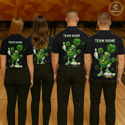 Funny St Patrick Day Bowling Bowling Jersey for Men Bowling Team Shirts Polo & 1/4 Zip HNT192