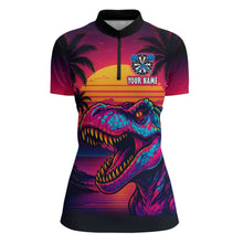 Load image into Gallery viewer, Custom Neon Dinosaur Dart Shirts For Women Dart Board Gifts Darts Team Jerseys Dart League NNT161