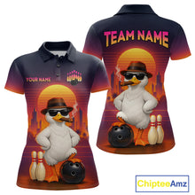 Load image into Gallery viewer, Custom Funny Duck Bowling Jersey for Women Bowling Uniform Polo &amp; 1/4 Zip Bowling Team Shirts HNT235