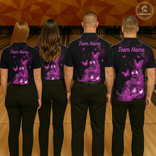 Load image into Gallery viewer, Custom Pink Butterfly Galaxy Bowling Jersey for Men Bowling Team Shirts Bowling League HNT310