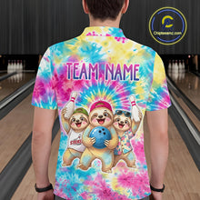 Load image into Gallery viewer, Custom Funny Sloth Bowling Jersey for Men Tropical Tie-Dye Bowling Team Shirts Bowling League HNT306