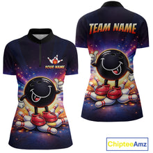 Load image into Gallery viewer, Custom Funny Bowling Jersey for Women Bowling Tournament Polo &amp; 1/4 Zip Bowling Team Shirts HNT221