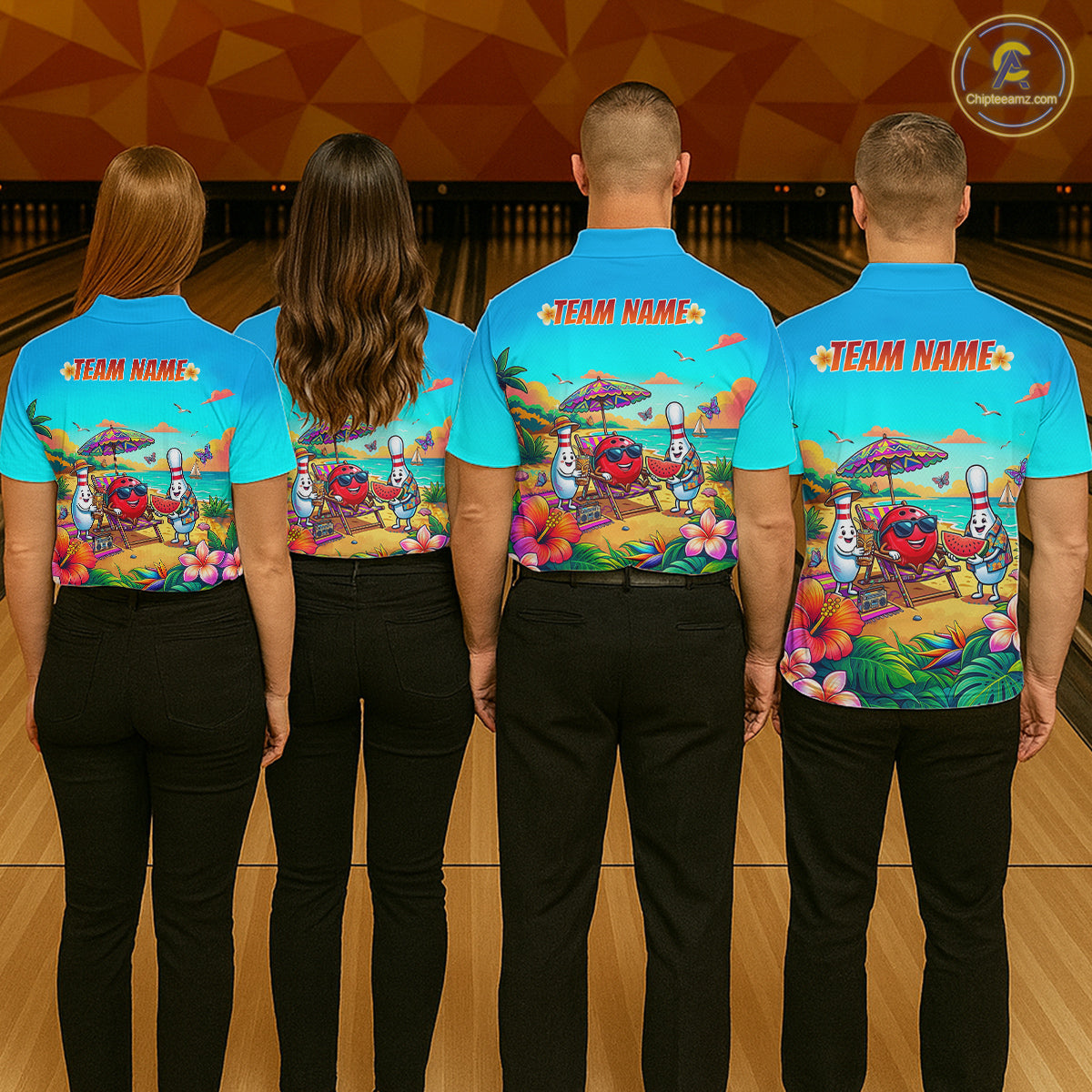 Custom Summer Bowling Jersey for Women Unisex Bowling Shirts for Team Polo & 1/4 Zip HNT243