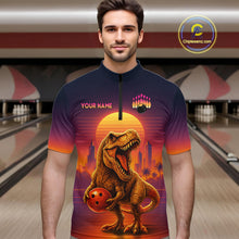 Load image into Gallery viewer, Custom Retro Dinosaur Bowling Jersey for Men Unisex Bowling Shirts for Team Polo &amp; 1/4 Zip HNT242