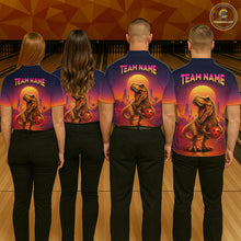Load image into Gallery viewer, Custom Retro Dinosaur Bowling Jersey for Men Unisex Bowling Shirts for Team Polo &amp; 1/4 Zip HNT242