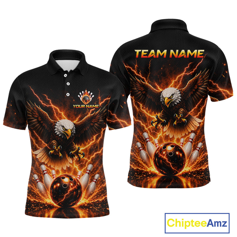 Custom Thunder Eagle Bowling Jersey for Men Bowling Team Shirts Bowling League Polo & 1/4 Zip HNT500