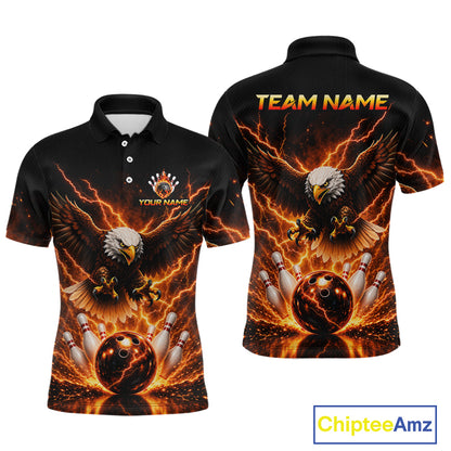 Custom Thunder Eagle Bowling Jersey for Men Bowling Team Shirts Bowling League Polo & 1/4 Zip HNT500