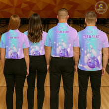 Load image into Gallery viewer, Custom Neon Butterfly Bowling Jersey for Men Bowling Team Shirts Bowling League Polo &amp; 1/4 Zip HNT172