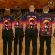 Load image into Gallery viewer, Custom Funny Cat Bowling Jersey for Women Bowling League Bowling Team Shirts Polo &amp; 1/4 Zip HNT197