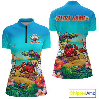 Colorful sports jersey with beach-themed design and 'Team Name' text on a white background.