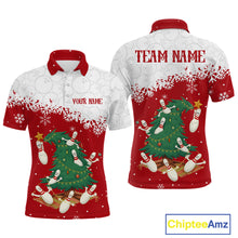Load image into Gallery viewer, Custom Funny Christmas Bowling Jersey for Men Bowling Team Shirts Polo &amp; 1/4 Zip HNT131