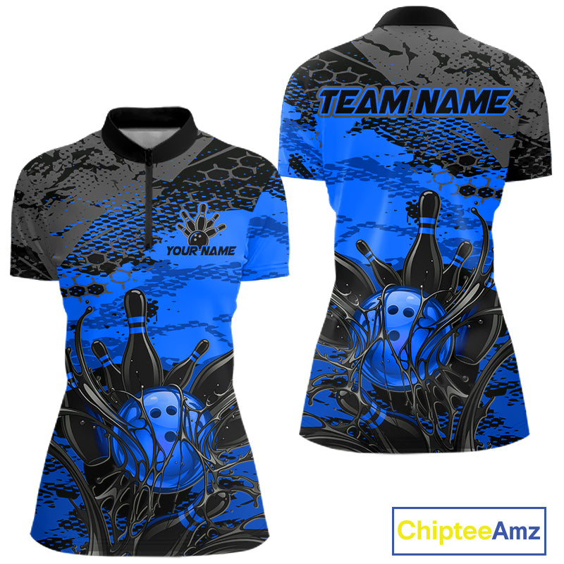 Bowlling-themed shirt with customizable text on a white background