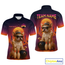 Load image into Gallery viewer, Custom Funny Dog Bowling Jersey for Men Bowling Uniform Polo &amp; 1/4 Zip Bowling Team Shirts HNT135