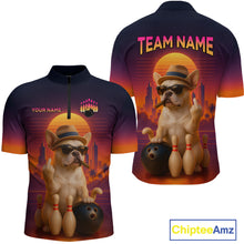 Load image into Gallery viewer, Custom Funny Dog Bowling Jersey for Men Bowling Uniform Polo &amp; 1/4 Zip Bowling Team Shirts HNT135
