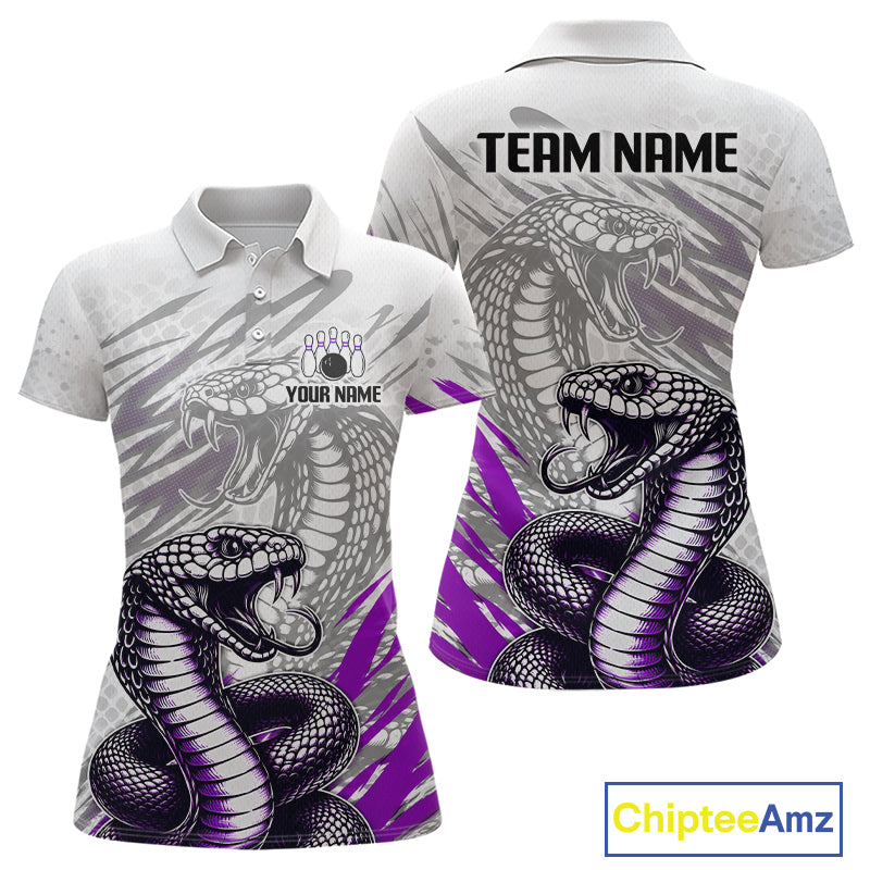 Polo shirt with snake design on a white background, featuring customizable text.