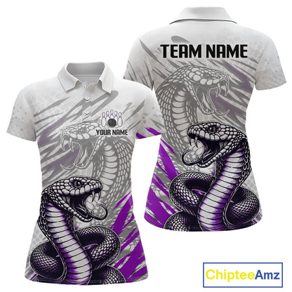 Polo shirt with snake design on a white background, featuring customizable text.