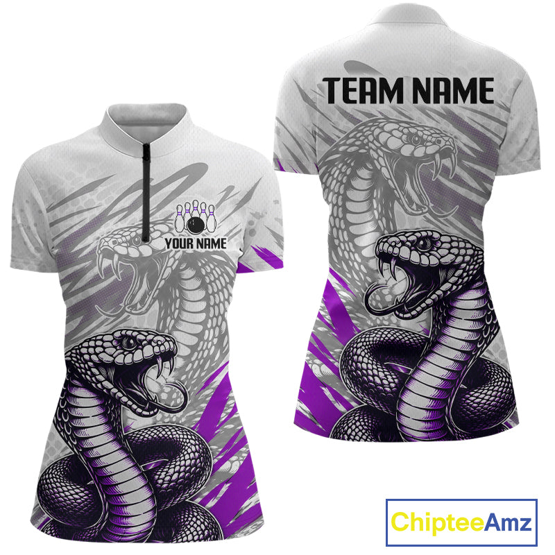 Gray and purple sports jersey with snake design on a white background, featuring customizable text.