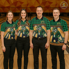 Load image into Gallery viewer, Custom Green Alligator Bowling Jersey for Men Bowling Uniform Polo &amp; 1/4 Zip Bowling Team Shirts HNT230