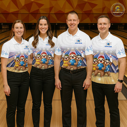 Custom Funny Sloth Bowling Shirt for Women Bowling Team Jersey Bowling League Bowling Cloth HNT299