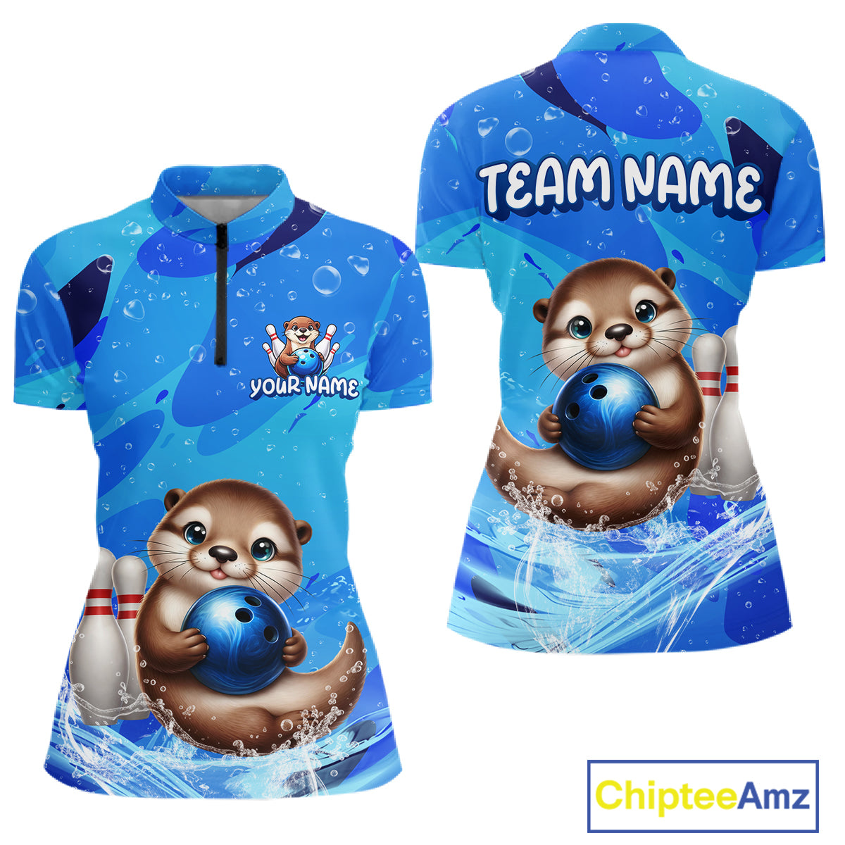 Custom Funny Otte Bowling Jersey for Women Bowling Team Shirts Bowling Gifts Polo & 1/4 Zip HNT269