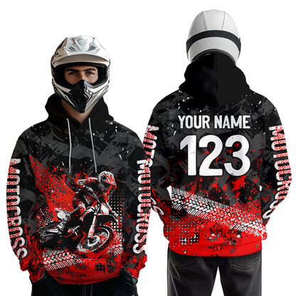 Custom Red Motocross Jersey Hoodie Kid Men Women Youth Dirt Bike Motorcycle Hoodie HOT37