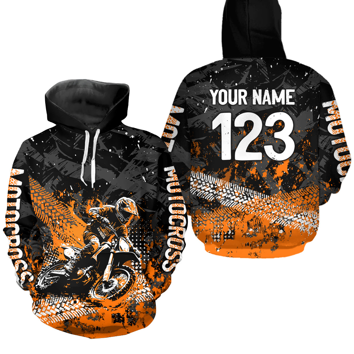 Custom Orange Motocross Jersey Hoodie Kid Men Women Youth Dirt Bike Motorcycle Hoodie HOT37