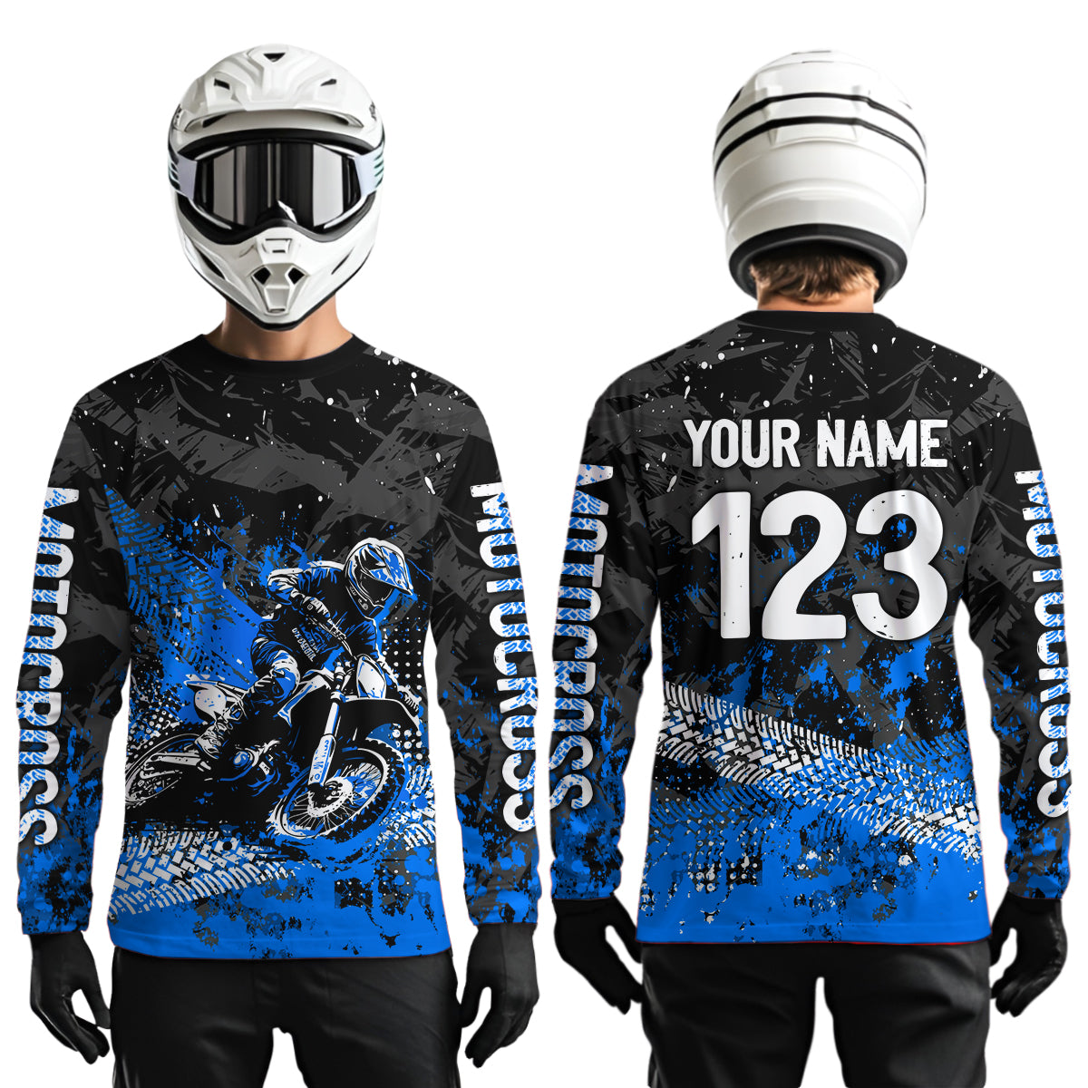 Blue Youth MX Motocross Jersey Custom Racing Motocycle Shirts Men Women Kid UPF30+ DNT42