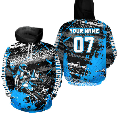 Custom Blue Racing Motocross Hoodie for Kid Men Women Dirt Bike Motorcycle Hoodie HOT40