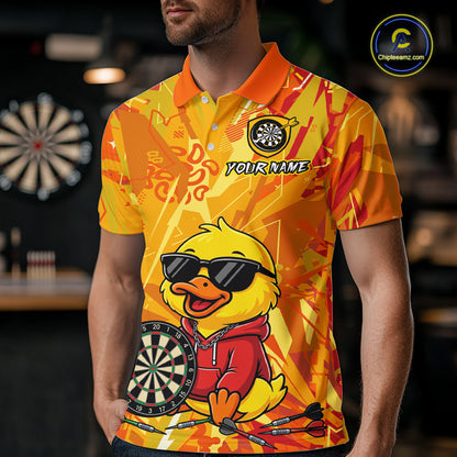 Custom Funny Duck Dart Shirt Dart Team Jersey for Men Dartboard Polo & 1/4Zip Shirts NNT166
