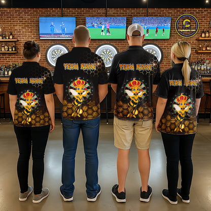 Custom Funny Queen Bee Dart Shirt Dart Team Jersey for Men Dartboard Polo & 1/4 Zip Shirts NNT165