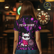 Load image into Gallery viewer, Custom Funny Cat Dart Shirts For Women Dart Board Gifts Darts Team Jerseys Dart League NNT153