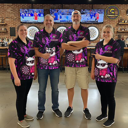 Custom Funny Cat Dart Shirts For Men Dart Board Gifts Darts Team Jerseys Dart League NNT153