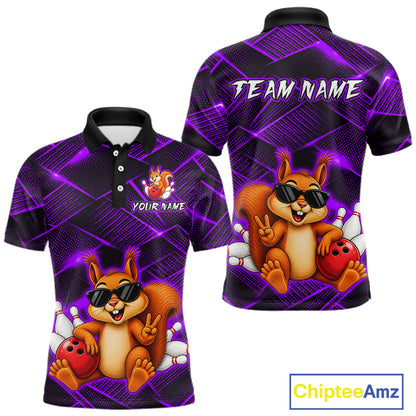 Purple Squirrel Funny Custom Bowling Jersey for Men Bowling Team Shirts Bowling League HNT304