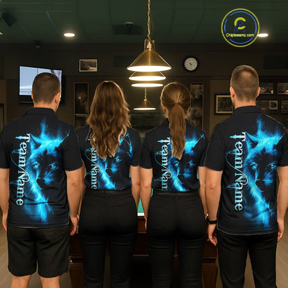 Custom Wolf 8 Ball Billiard Shirts for Women Billiard Team Shirts Billiard League Polo & 1/4 Zip NNT97
