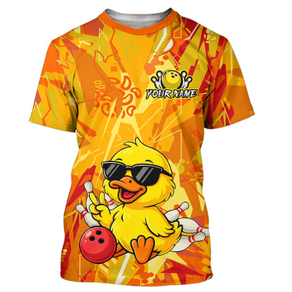 Custom Yellow Funny Duck Bowling Jersey for Men Women Bowling Uniform Bowling Team Shirts HNT236