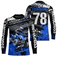 Load image into Gallery viewer, Custom Blue ATV Motocross Shirts Kid Adult Motocross Off-Road Quad Bike Shirt UPF30+ DNT62