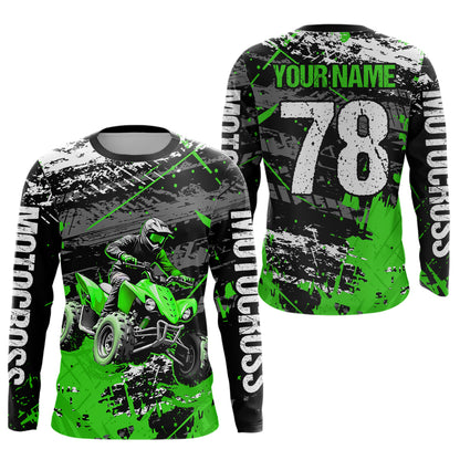 Custom Green ATV Motocross Shirts Kid Adult Motocross Off-Road Quad Bike Shirt UPF30+ DNT62