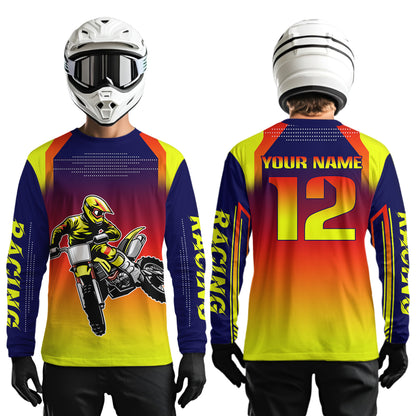Yellow Youth Dirt Bike Jersey Men Women Kid Custom Motocross Jersey Off-Roading Jersey DNT49