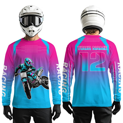 Pink Youth Dirt Bike Jersey Men Women Kid Custom Motocross Jersey Off-Roading Jersey DNT49