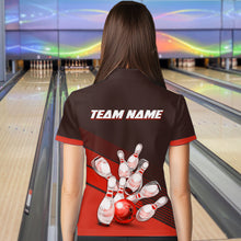 Load image into Gallery viewer, Red Bowling Jersey for Women Custom Bowling Team Shirts Bowling League Polo &amp; 1/4 Zip HNT166