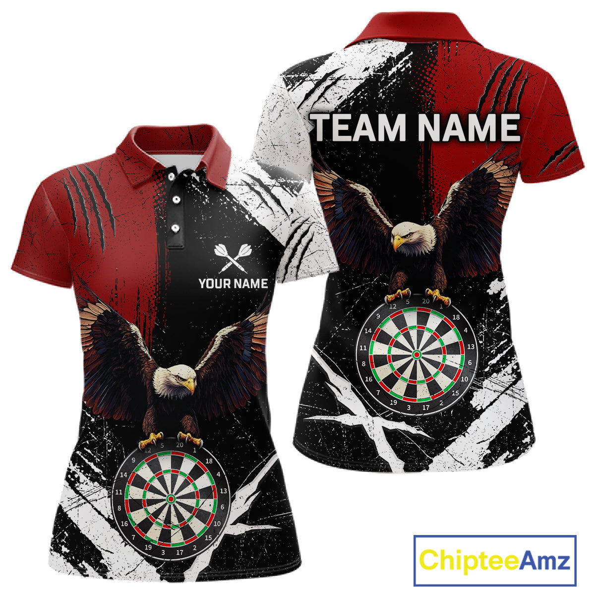 Custom Red Eagle Dart Shirt for Women Dartboard Shirt Dart Jerseys Gift for Team Polo &1/4 Zip NNT110
