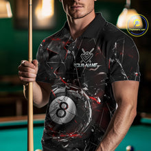 Load image into Gallery viewer, Custom Broken Glass 8 Ball Billiard Shirt for Men Billiard Team Jersey Billiard League NNT193